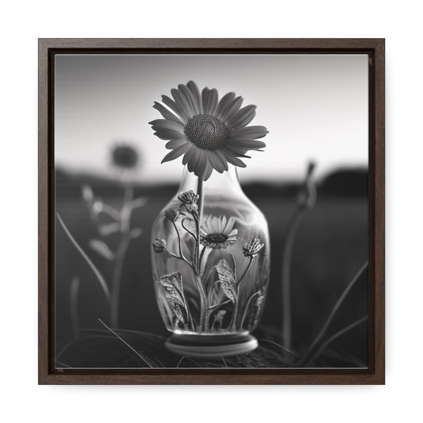 Gallery Canvas Wraps, Square Frame Yellw Sunflower in a vase 2