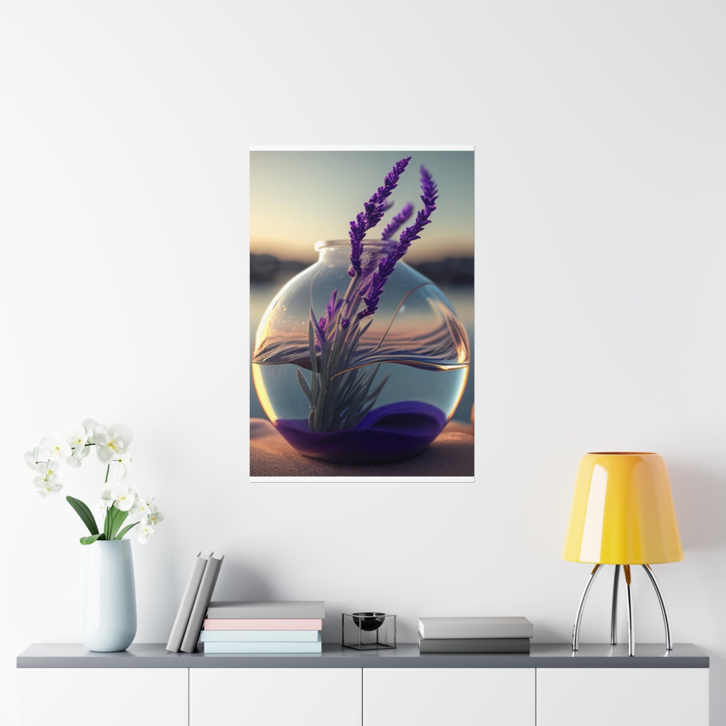 Premium Matte Vertical Posters Lavender in a vase 3