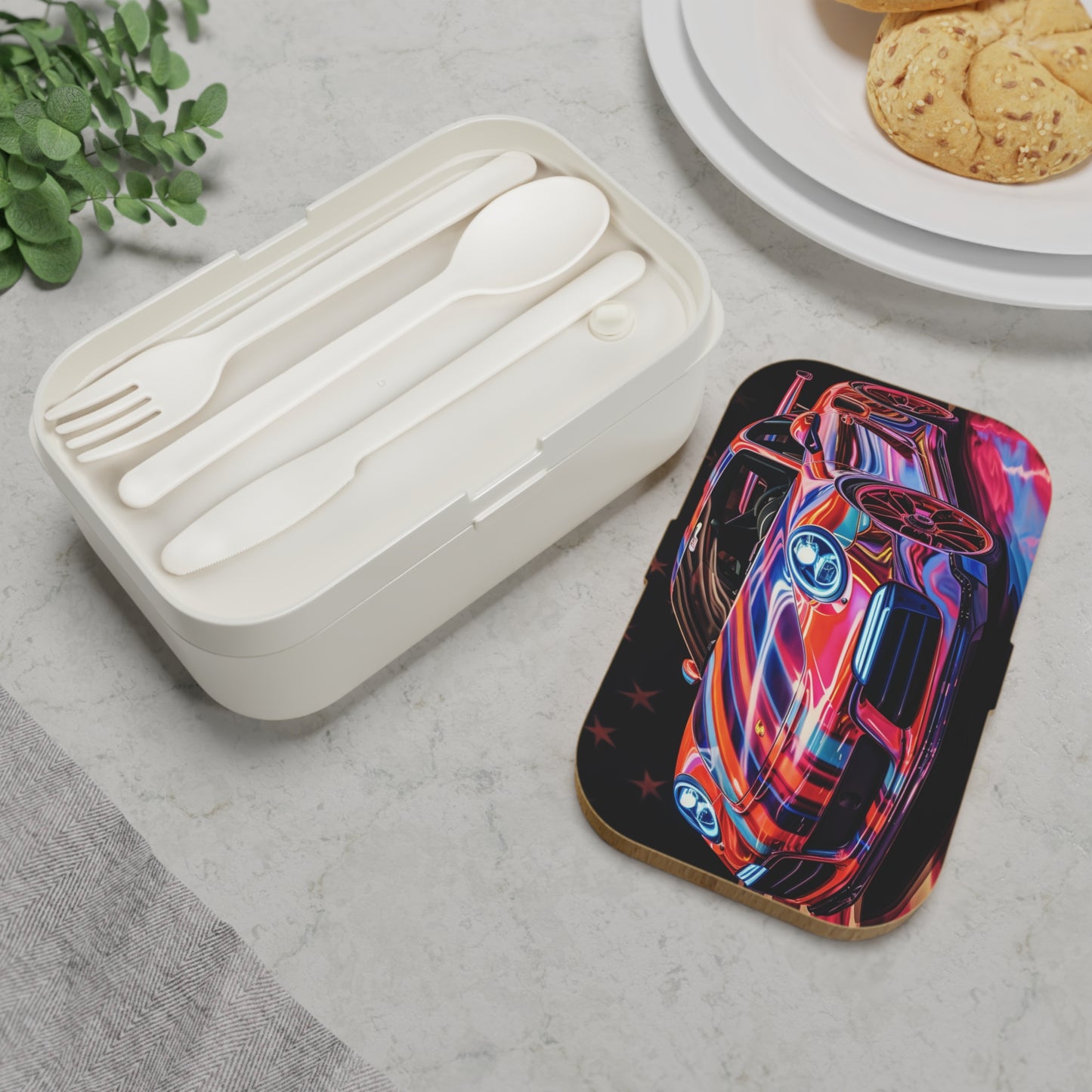 Bento Lunch Box Macro American Flag Porsche 4