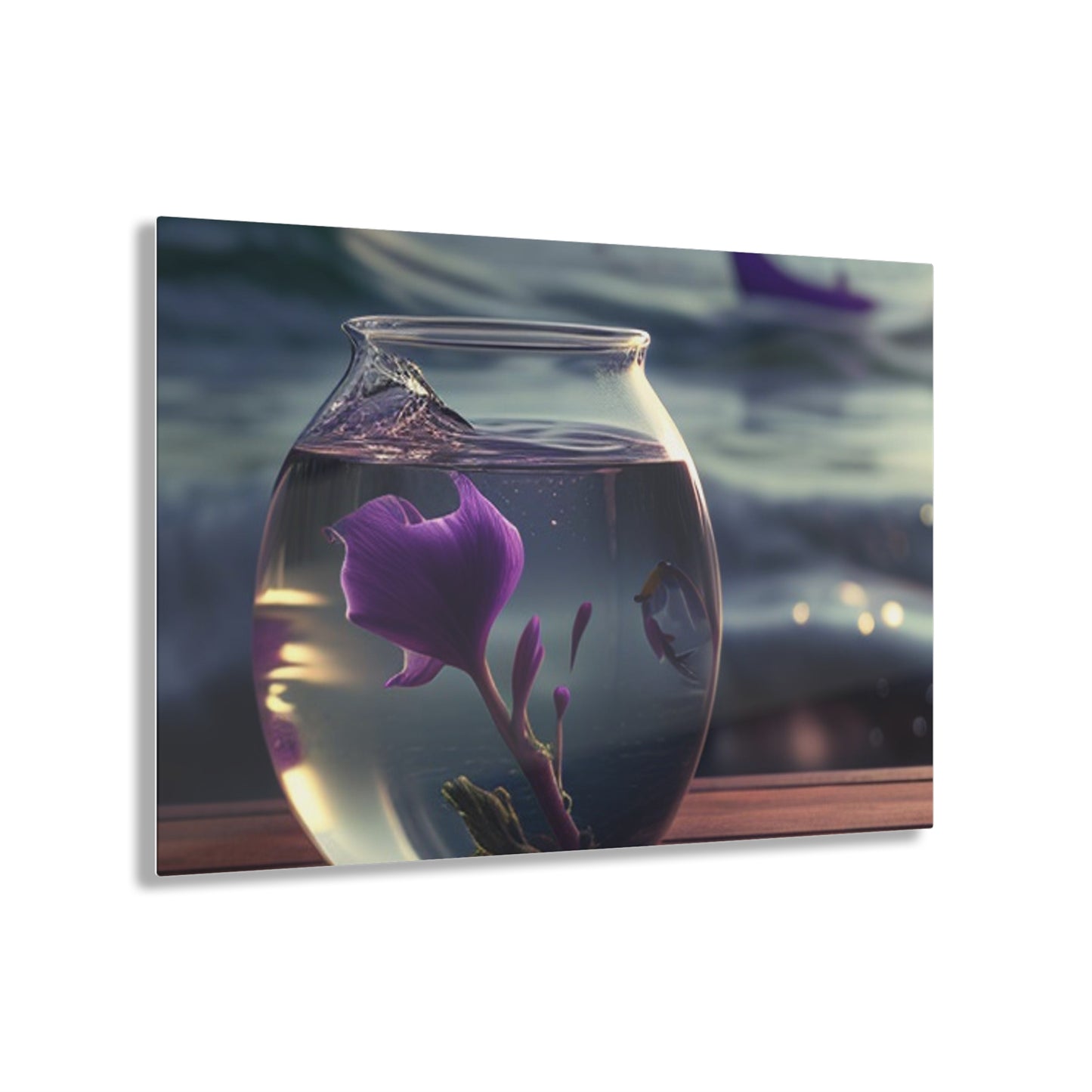 Acrylic Prints Purple Sweet pea in a vase 1