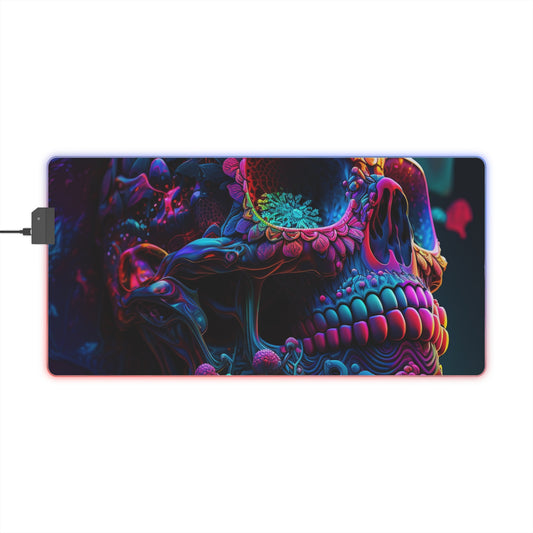 LED Gaming Mouse Pad Florescent Skull Death 3