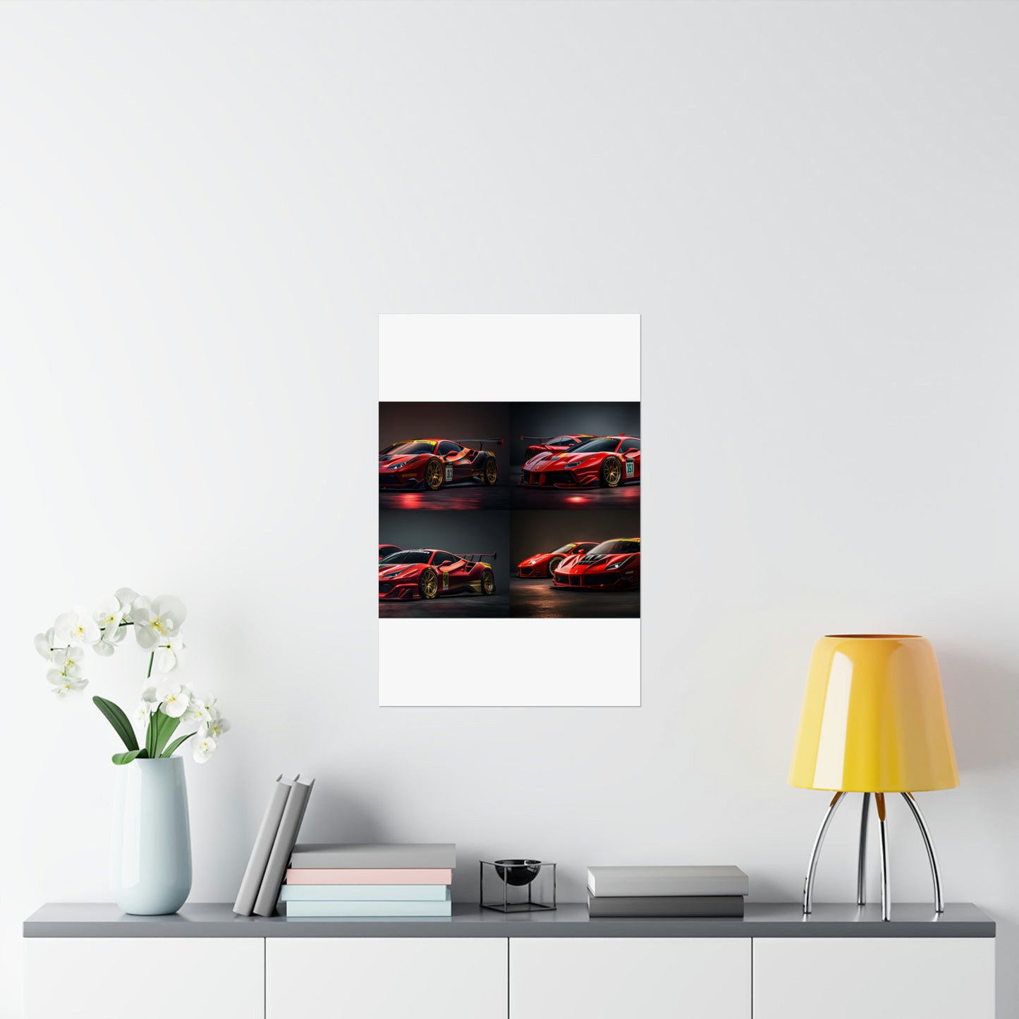 Premium Matte Vertical Posters Ferrari Red 5