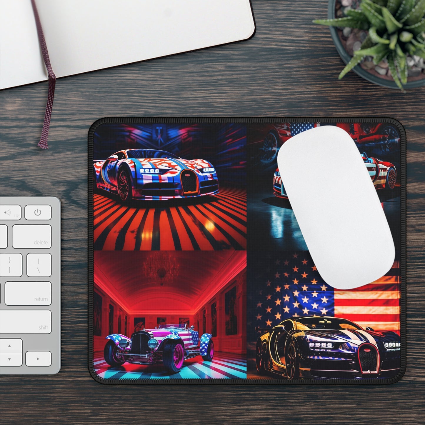 Gaming Mouse Pad  Macro Bugatti American Flag 5