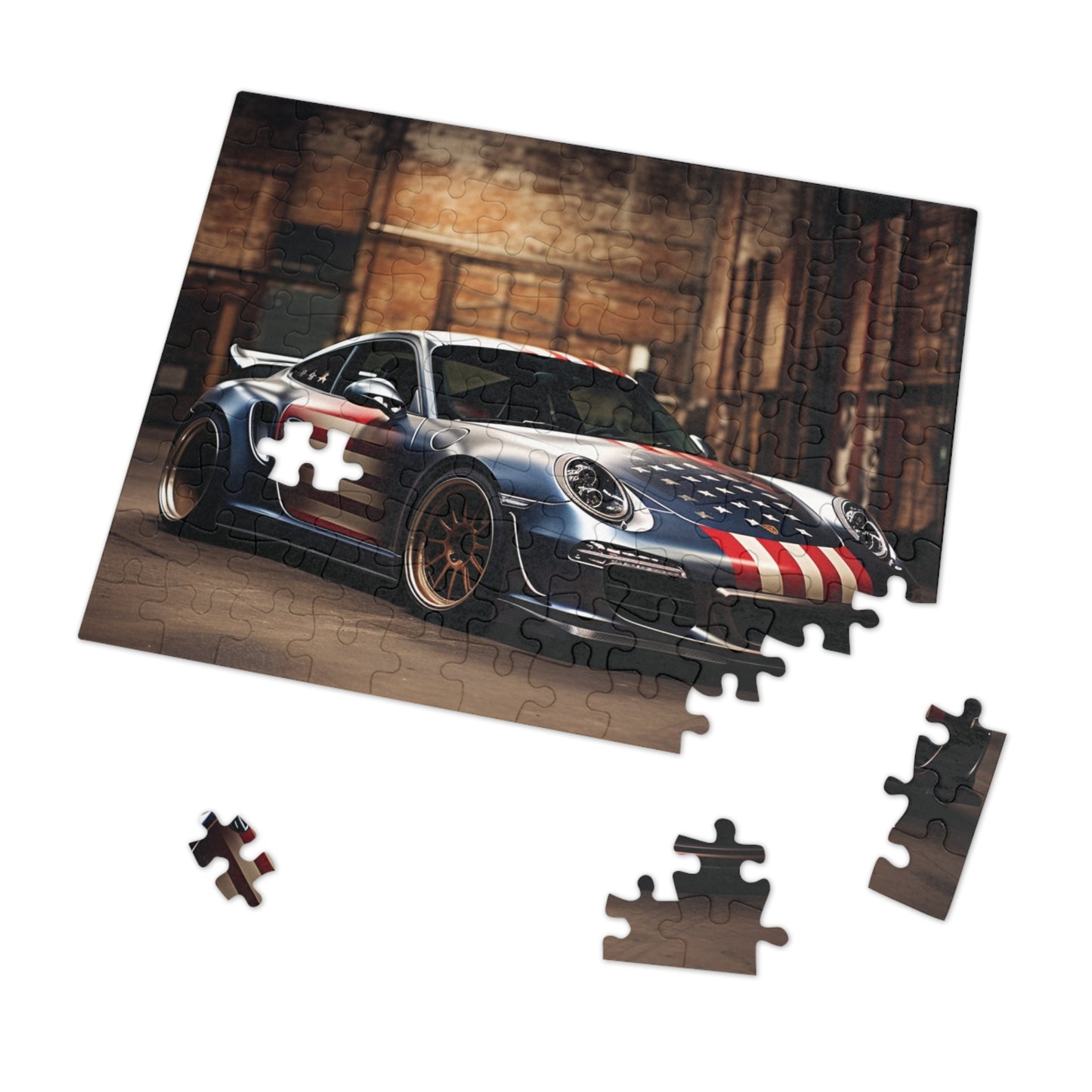Jigsaw Puzzle (30, 110, 252, 500,1000-Piece) American Flag Porsche 1