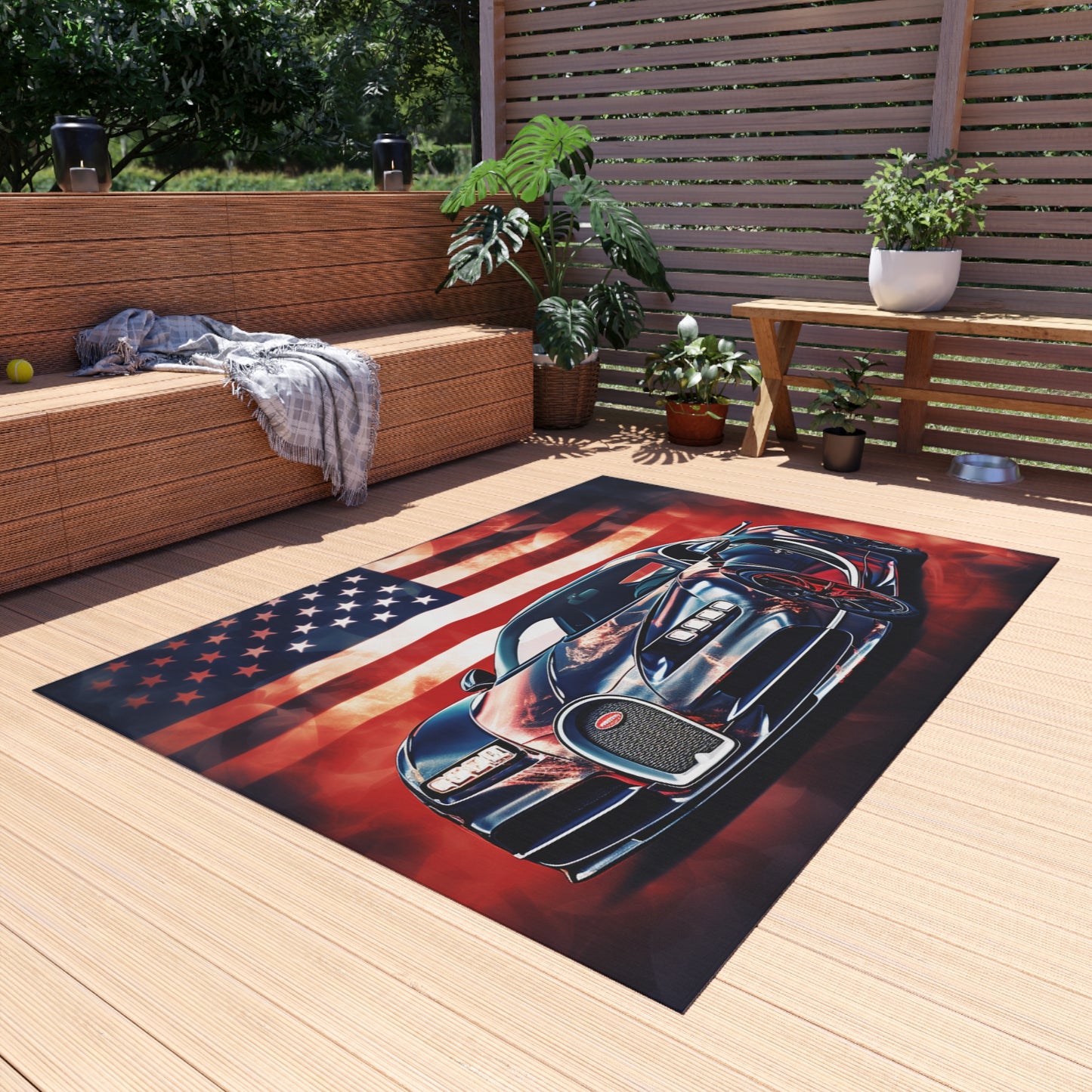 Outdoor Rug  Abstract American Flag Background Bugatti 4