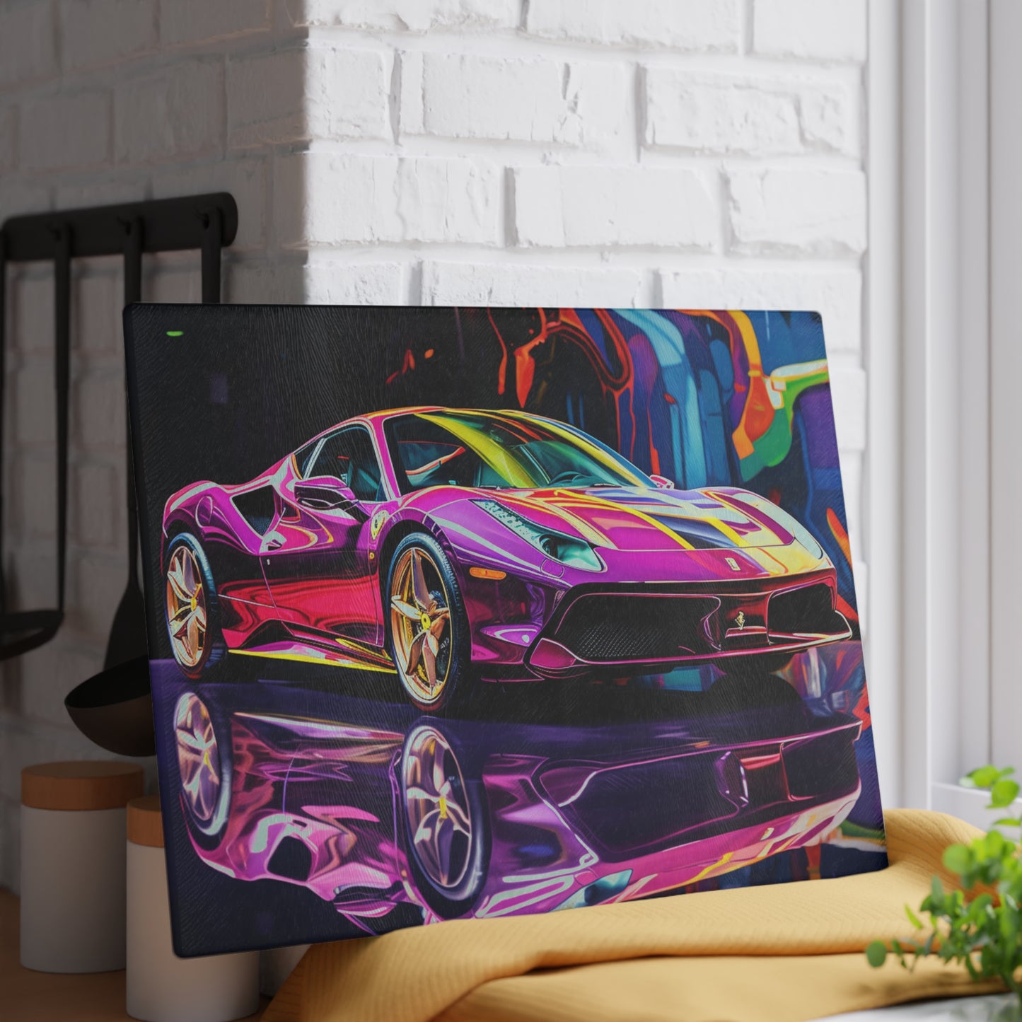 Glass Cutting Board Pink Macro Ferrari 2