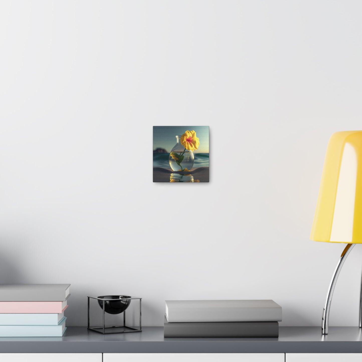 Canvas Gallery Wraps Yellow Hibiscus glass 2