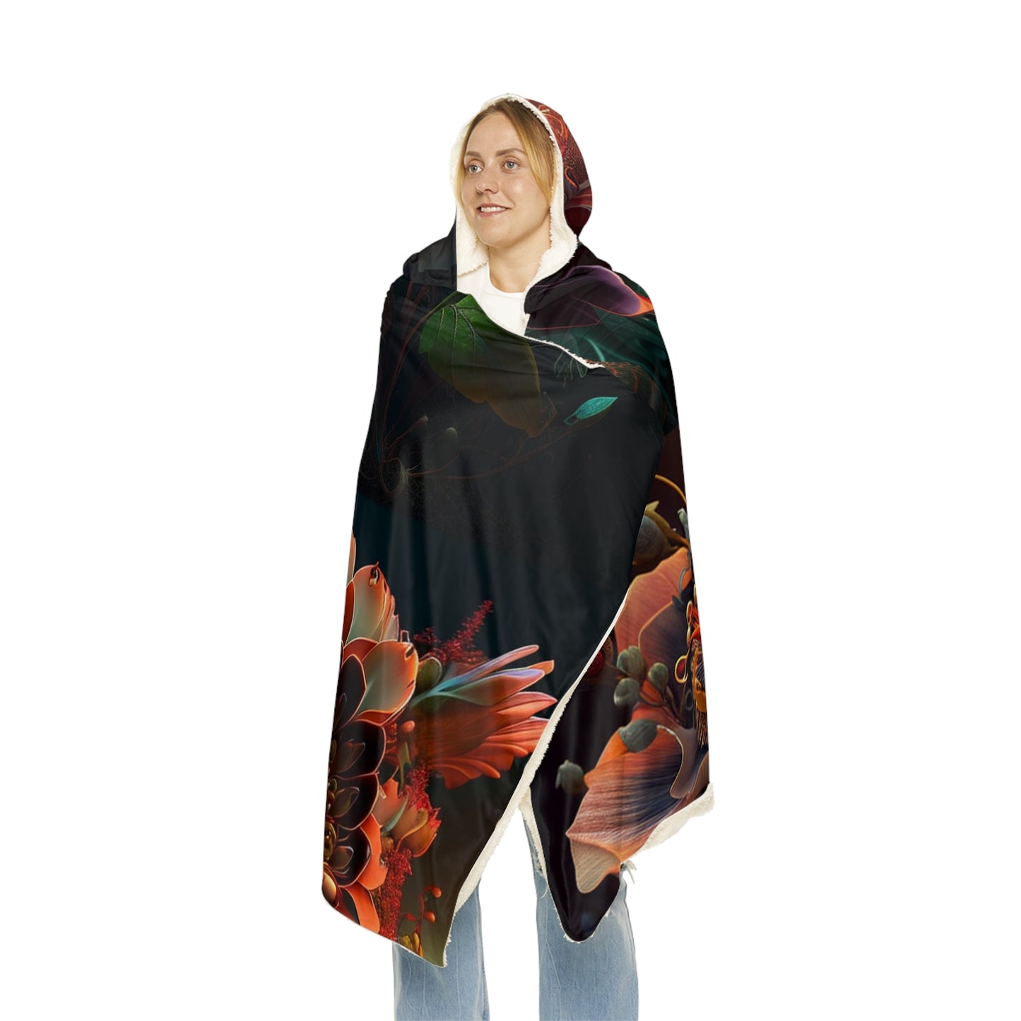 Snuggle Hooded Blanket Flower Arangment 5