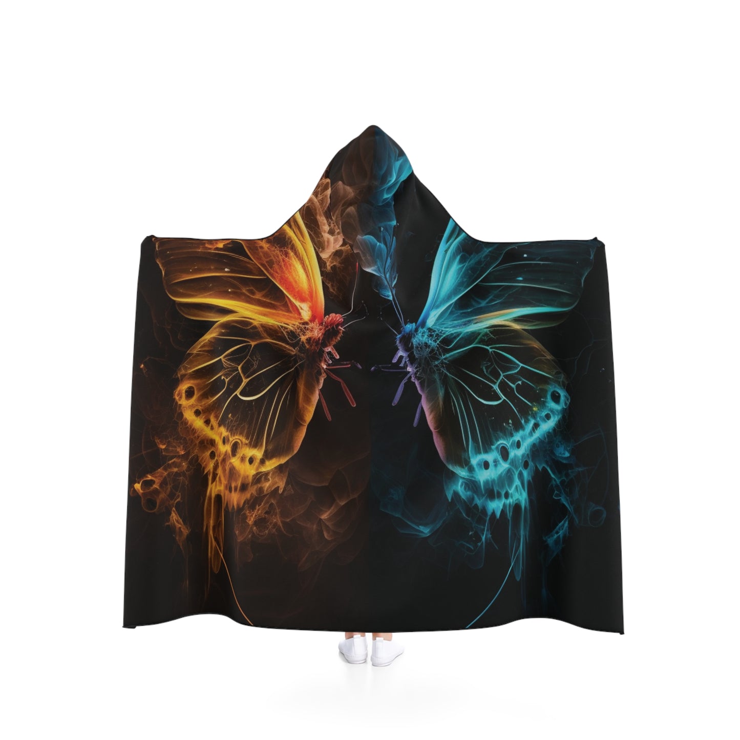 Hooded Blanket Kiss Neon Butterfly 8