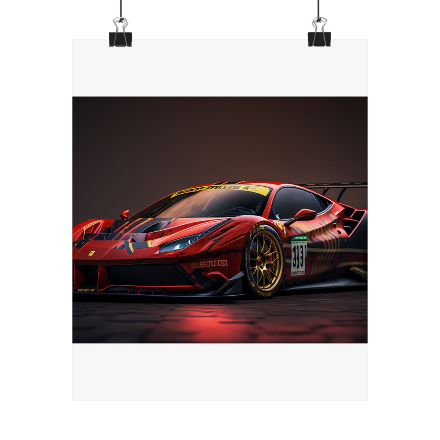 Premium Matte Vertical Posters Ferrari Red 1