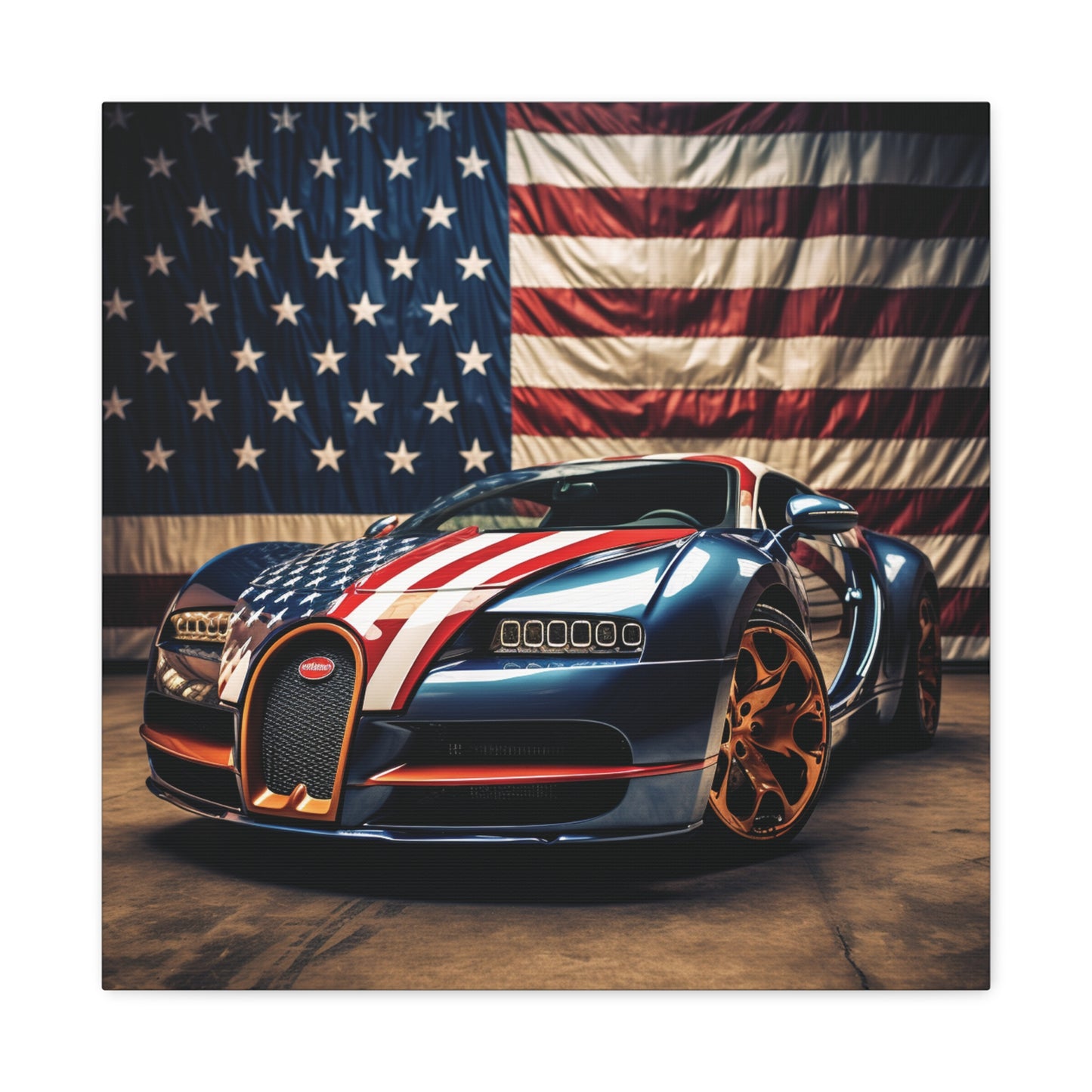 Canvas Gallery Wraps Bugatti Flag American 4