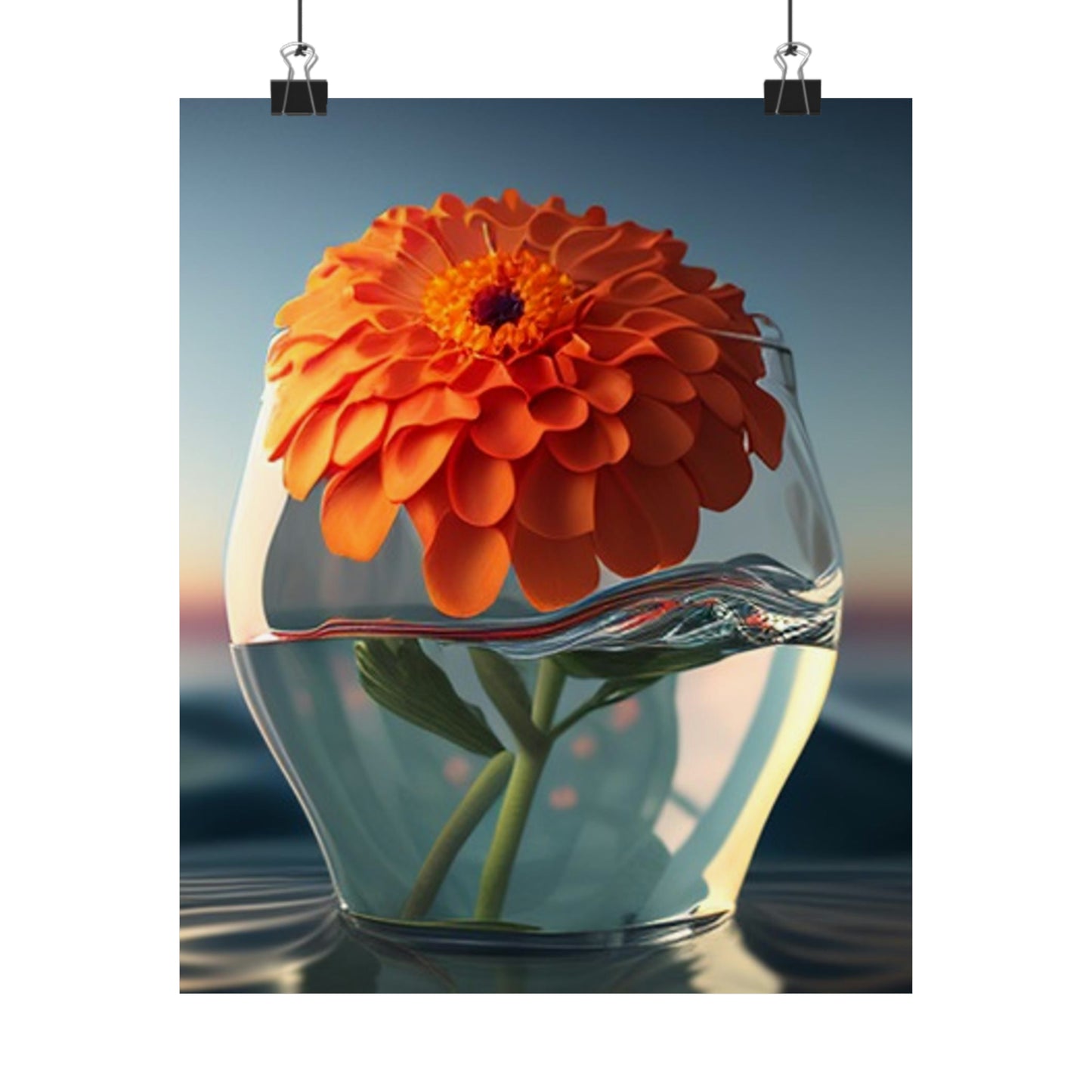 Premium Matte Vertical Posters Orange Zinnia 4