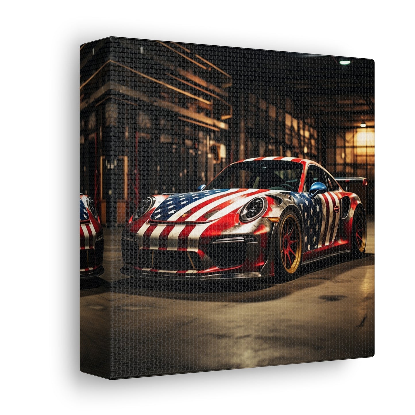 Canvas Gallery Wraps American Flag Porsche 4