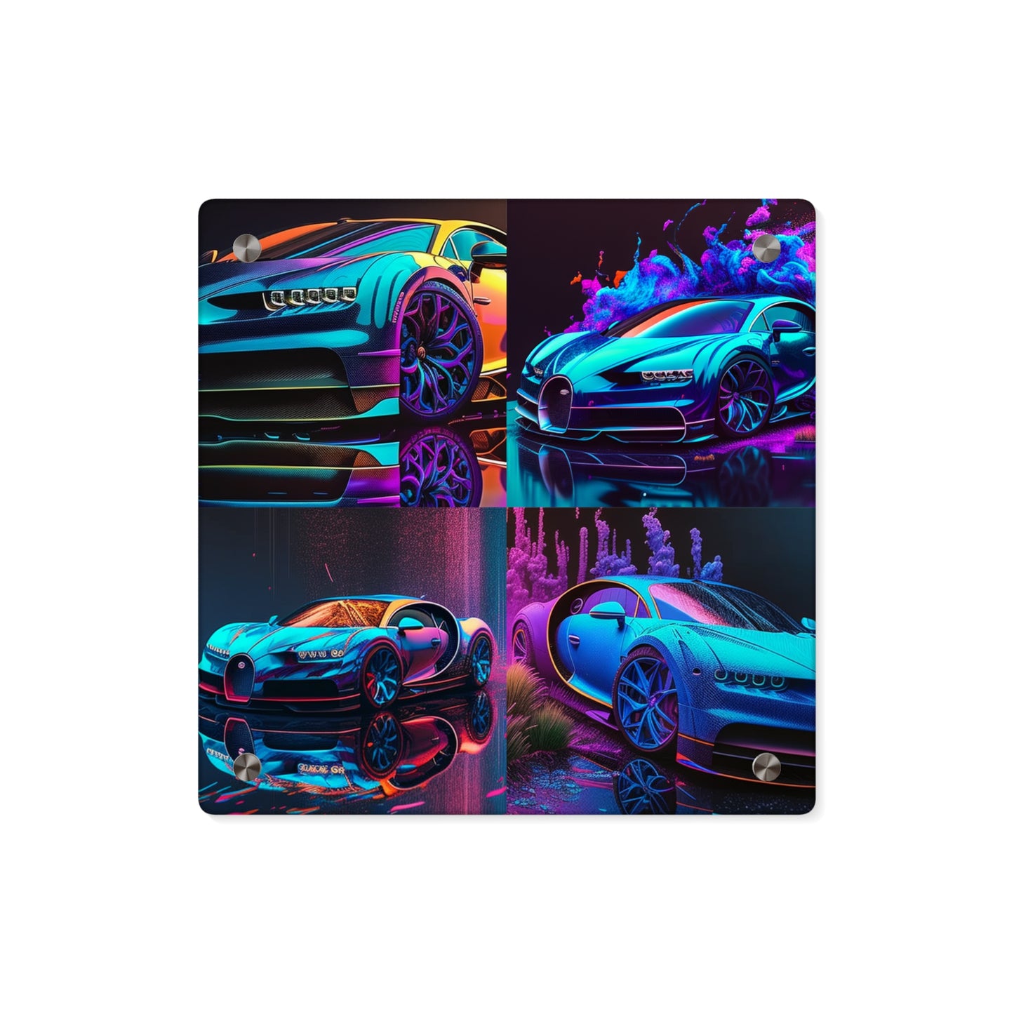 Acrylic Wall Art Panels Bugatti Neon Chiron 5