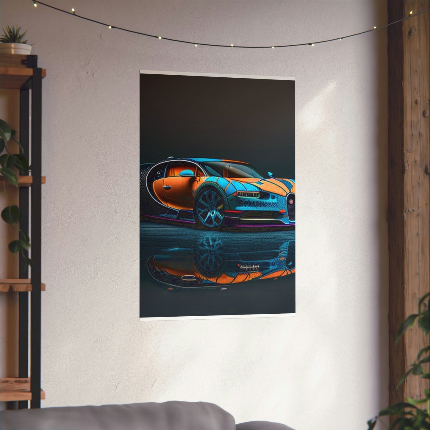 Premium Matte Vertical Posters Bugatti Blue 1