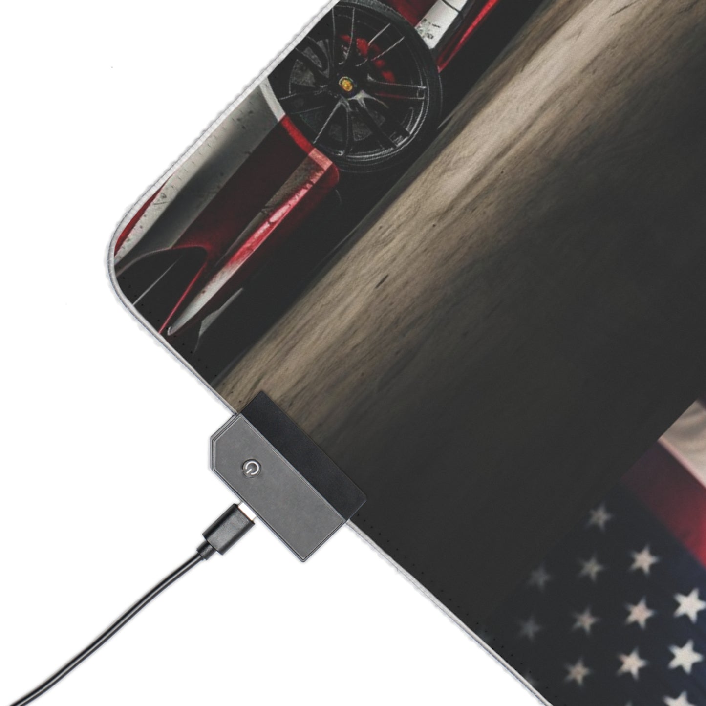 LED Gaming Mouse Pad American Flag Background Ferrari 5