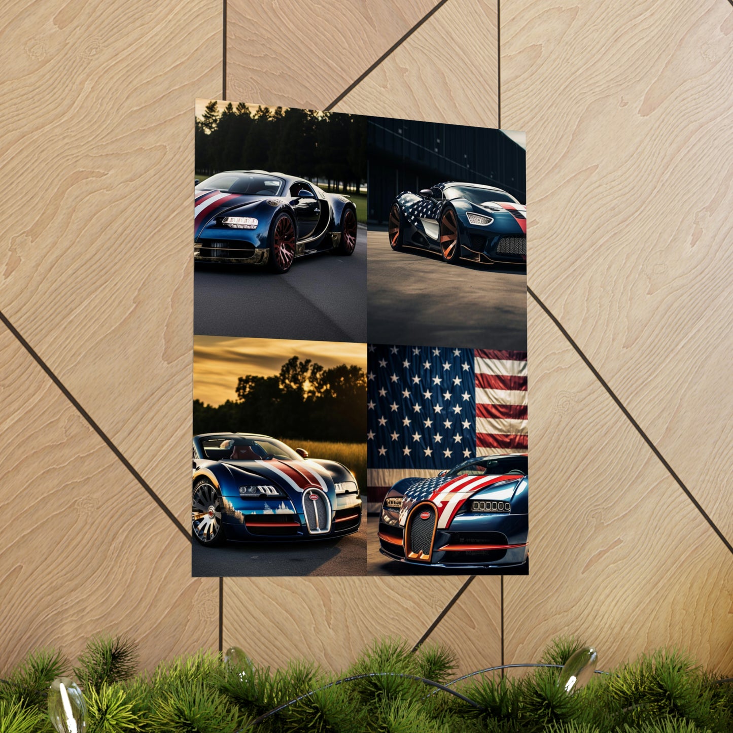 Premium Matte Vertical Posters Bugatti Flag American 5