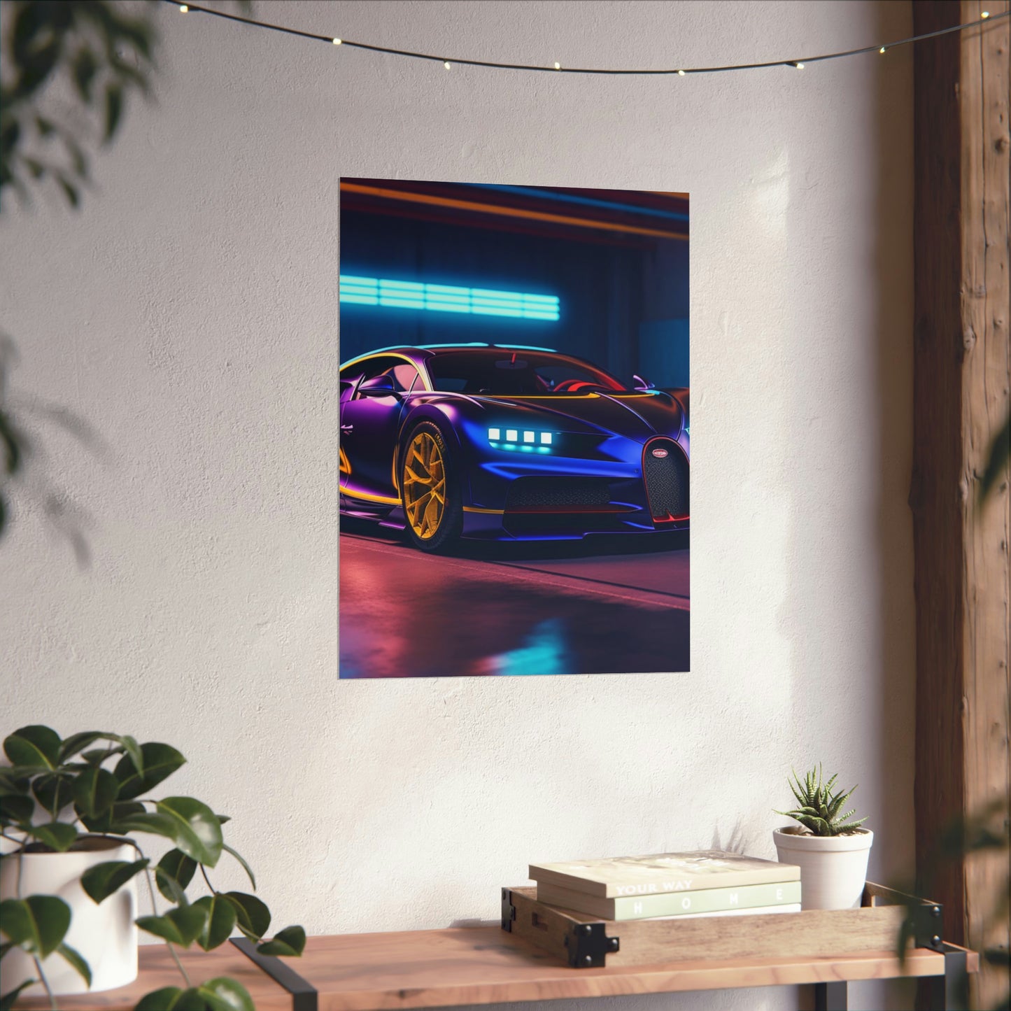 Premium Matte Vertical Posters Hyper Bugatti Neon Chiron 4