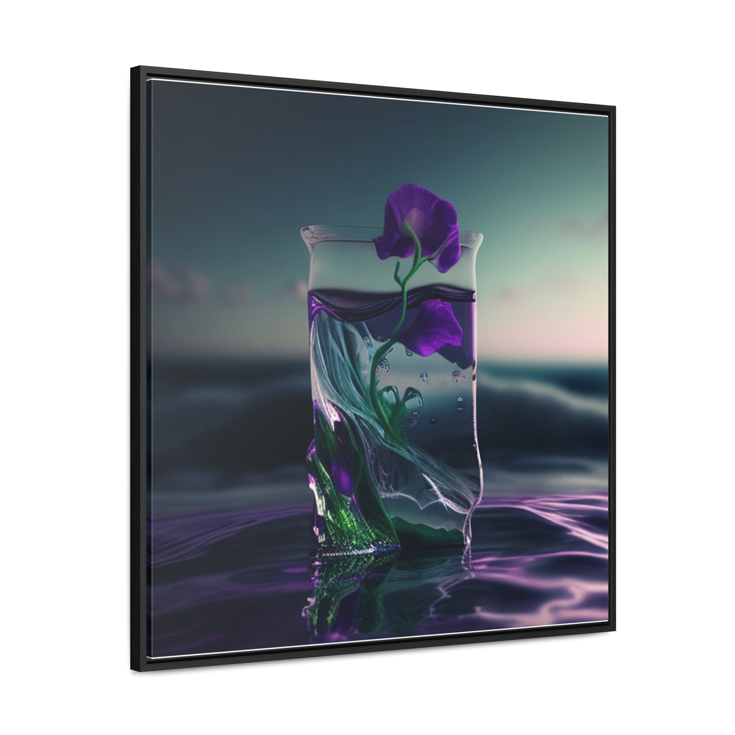 Gallery Canvas Wraps, Square Frame Purple Sweet pea in a vase 3