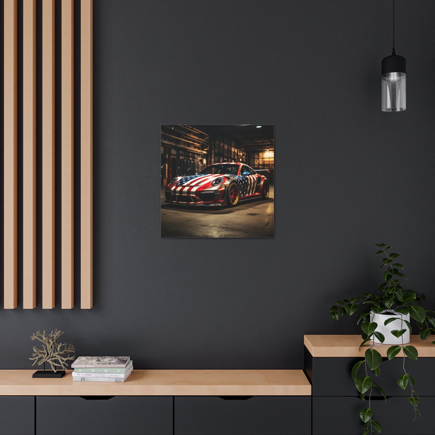 Canvas Gallery Wraps American Flag Porsche 4