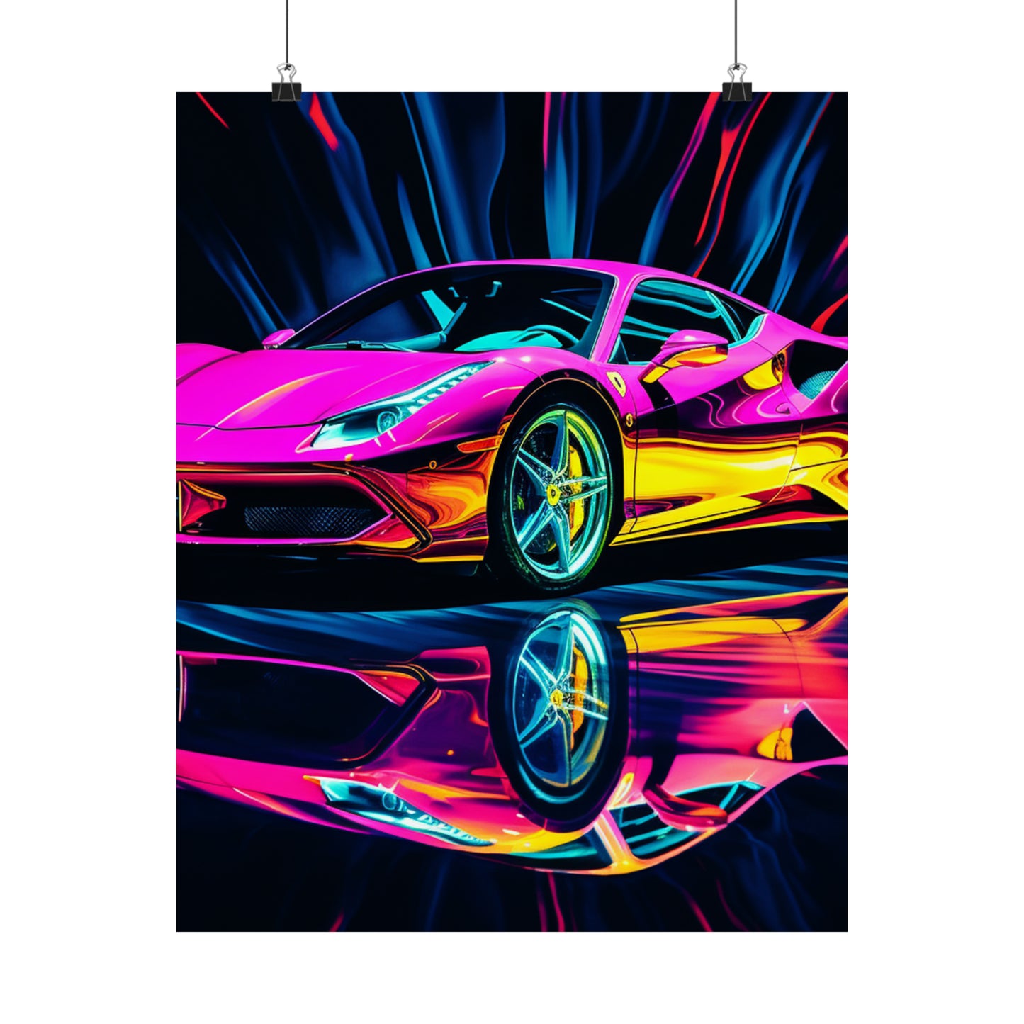 Premium Matte Vertical Posters Pink Macro Ferrari 3