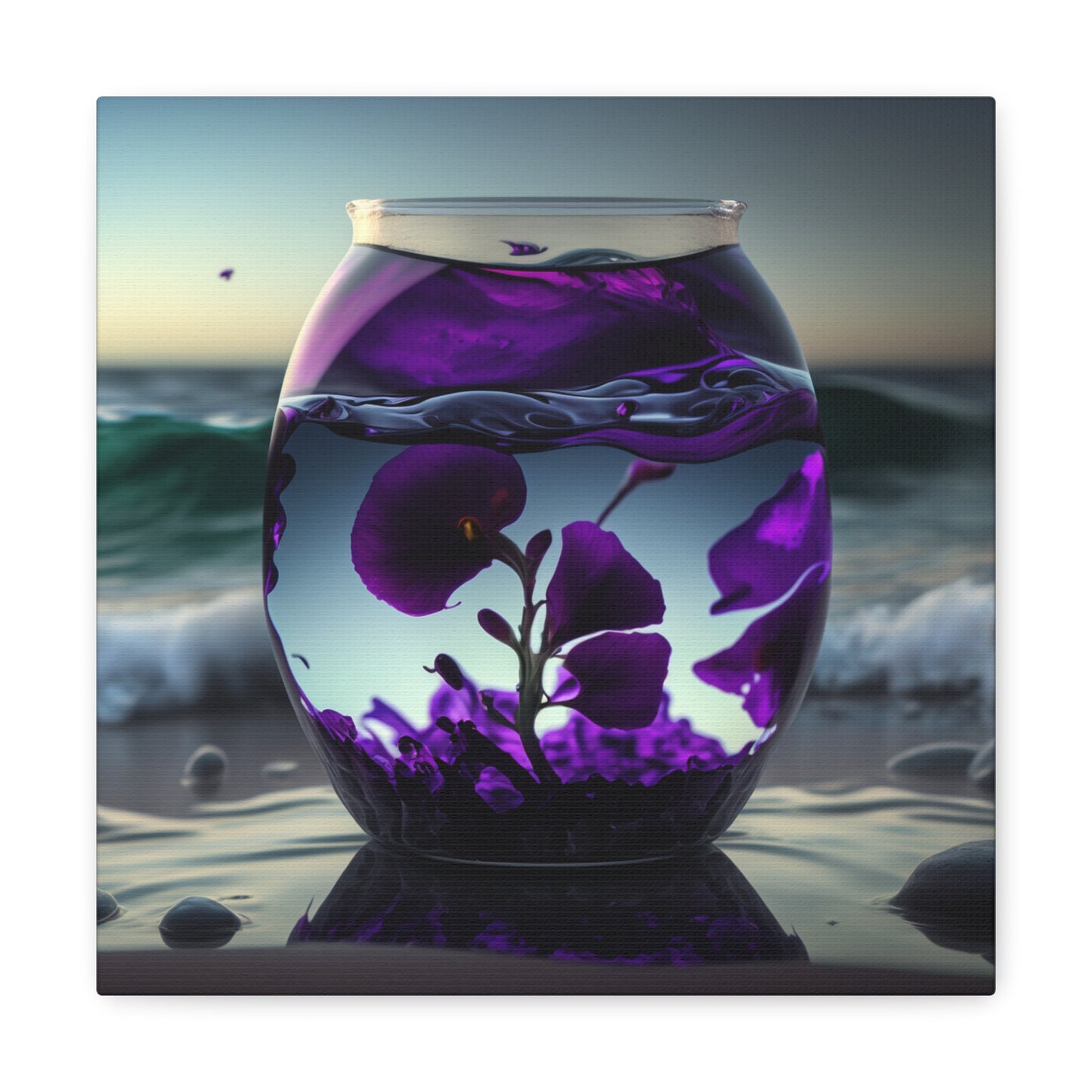 Canvas Gallery Wraps Purple Sweet pea in a vase 4
