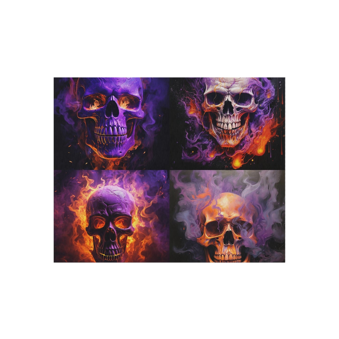 Outdoor Rug  Skull Flames 5