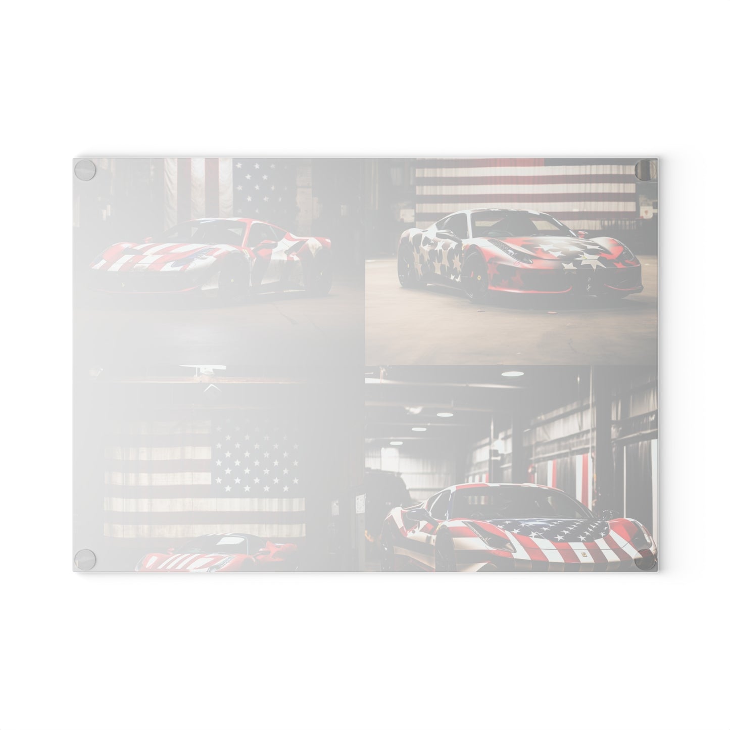 Glass Cutting Board American Flag Farrari 5