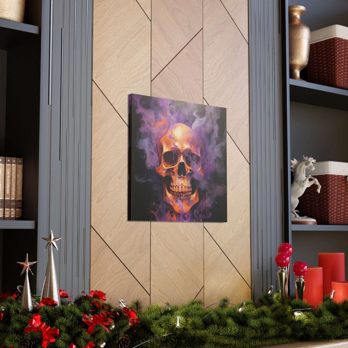 Canvas Gallery Wraps Skull Flames 4