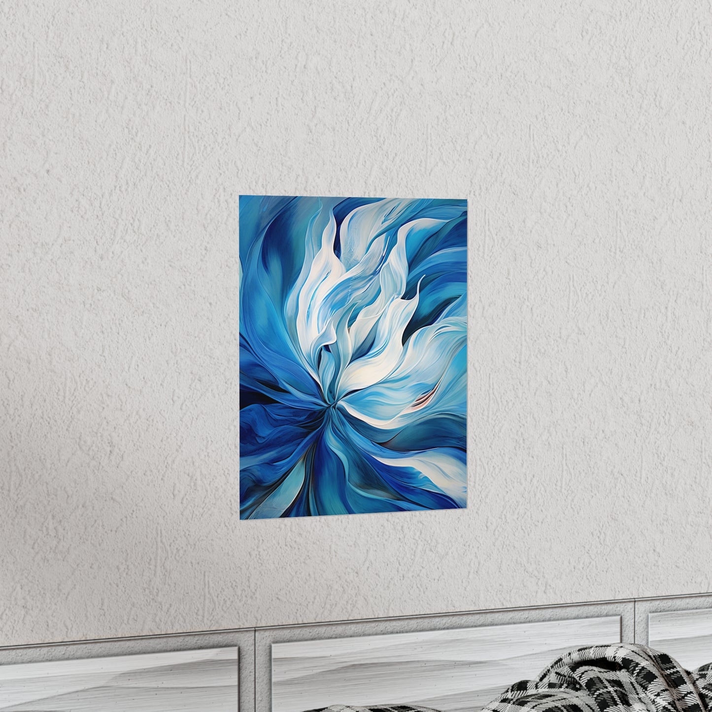 Premium Matte Vertical Posters Blue Tluip Abstract 1