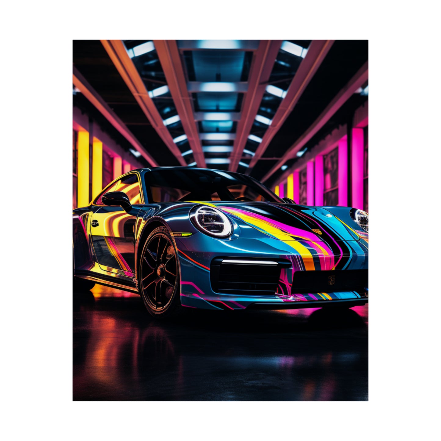 Premium Matte Vertical Posters Macro Porsche 1