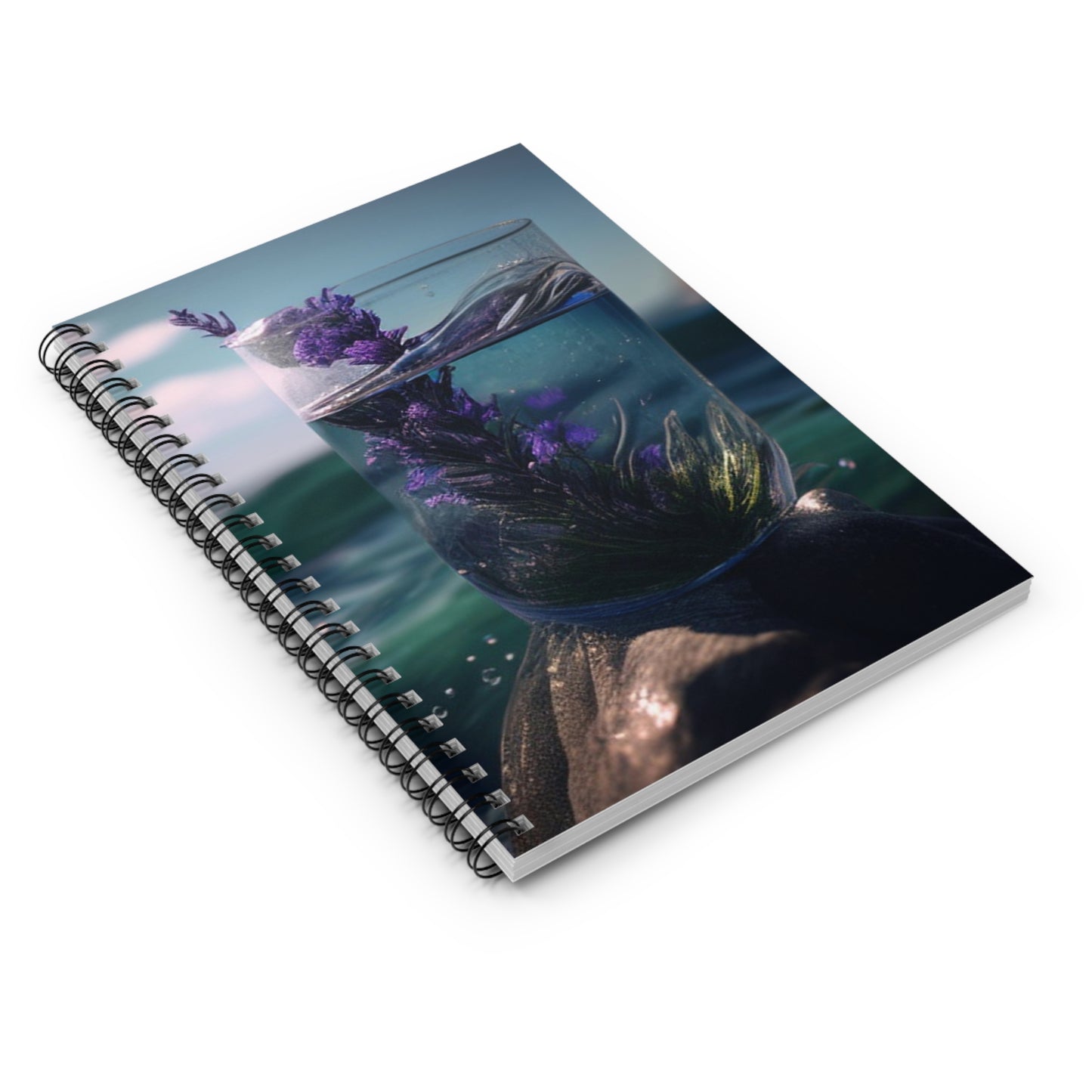 Spiral Notebook - Ruled Line Lavender in a vase 2