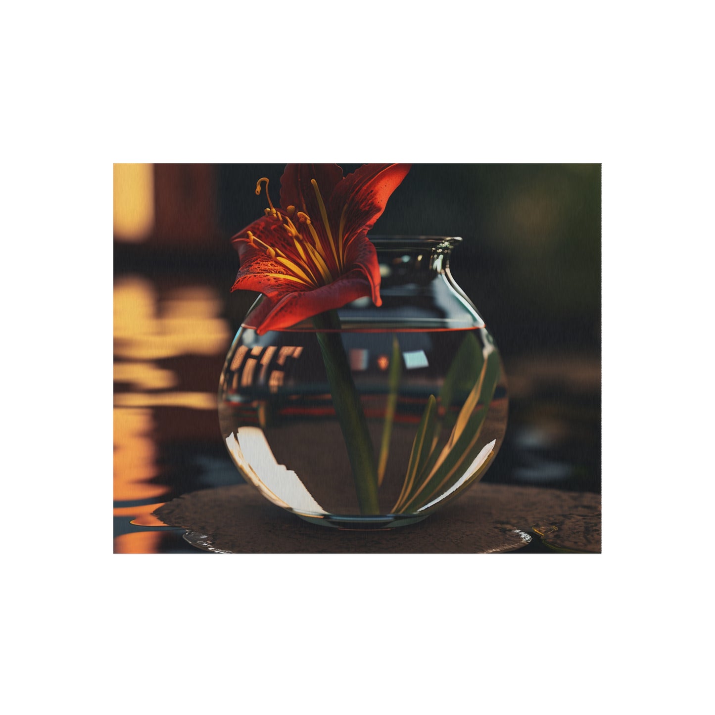 Outdoor Rug  Red Lily in a Glass vase 2