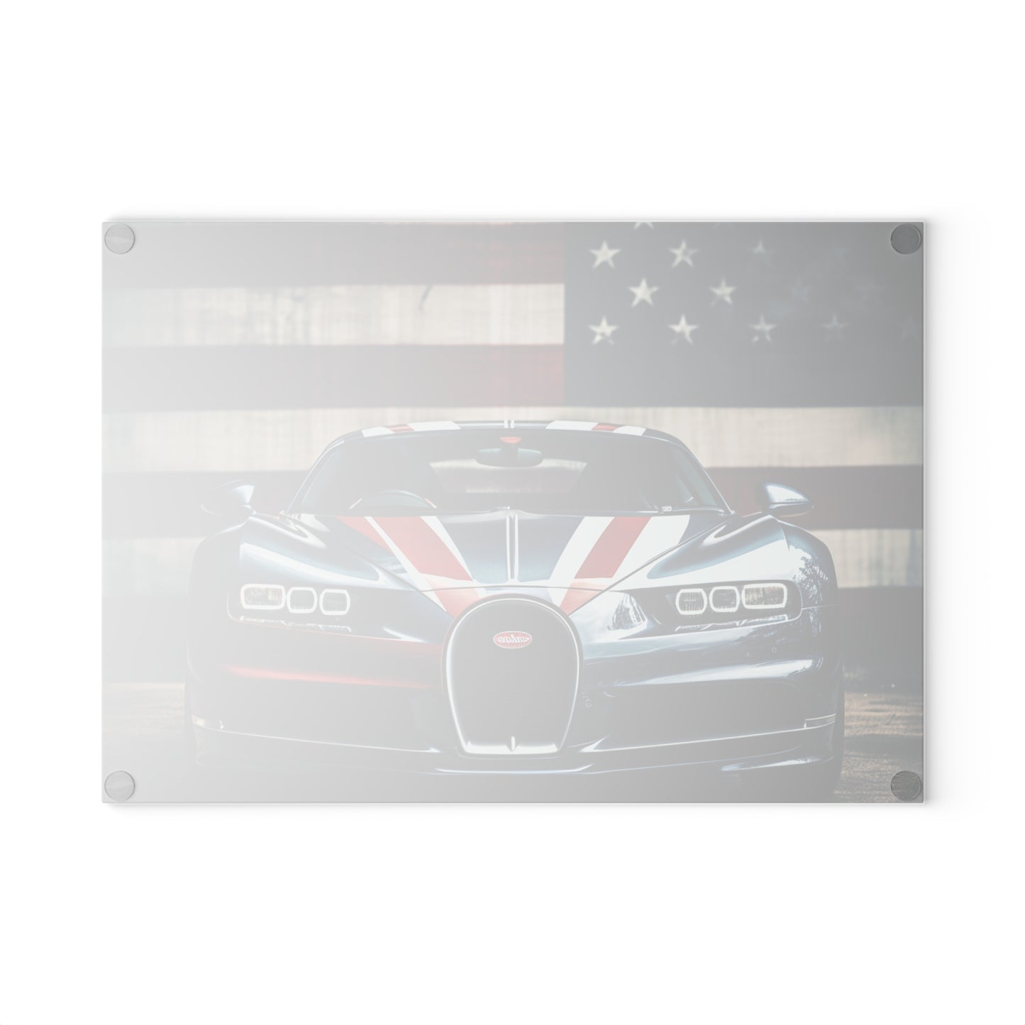 Glass Cutting Board Bugatti Flag 2