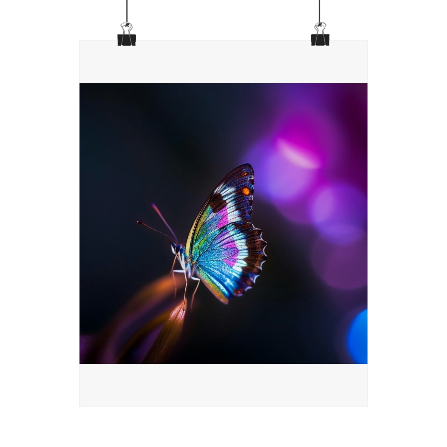 Premium Matte Vertical Posters Photo Realistic Butterfly 1