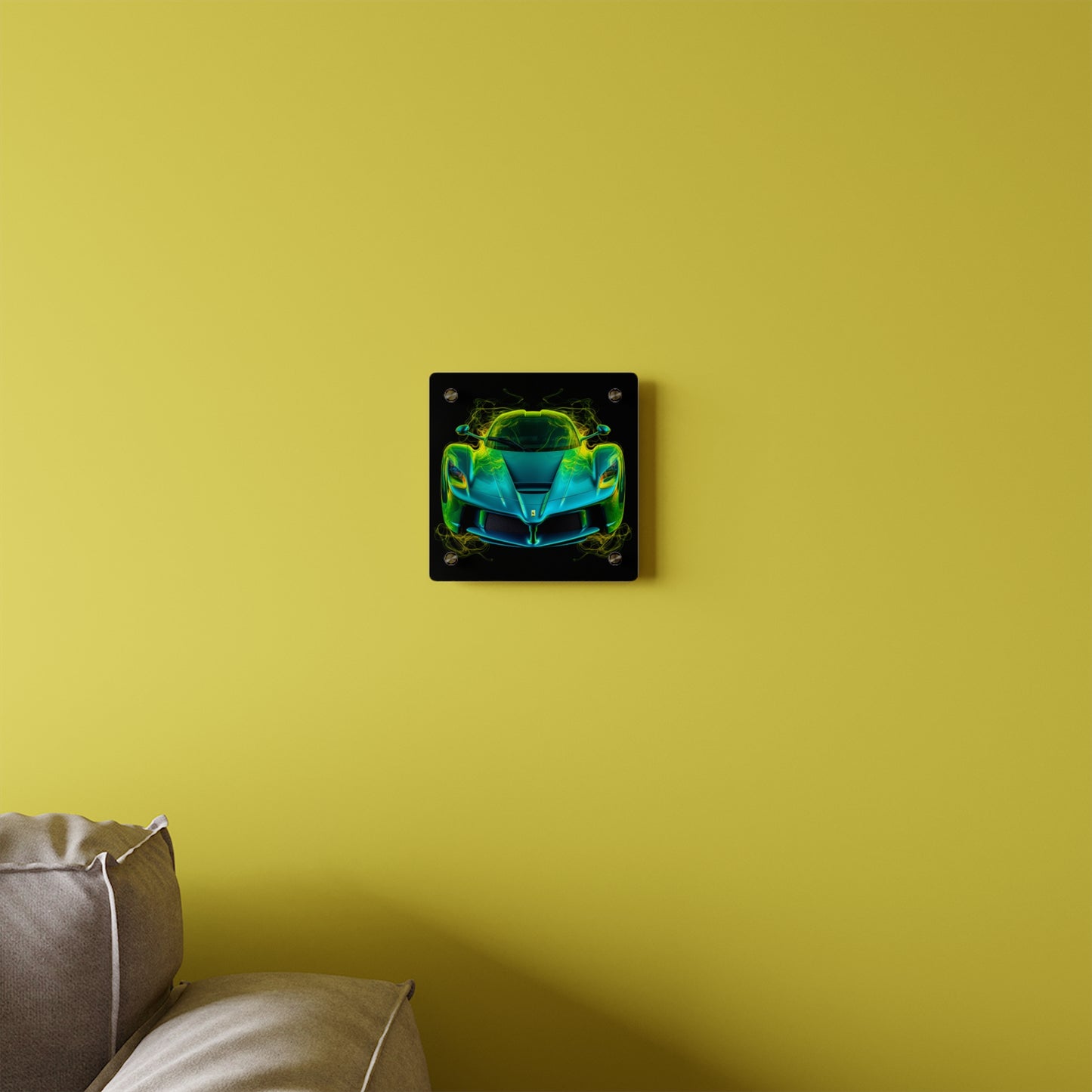 Acrylic Wall Art Panels Ferrari Neon 2