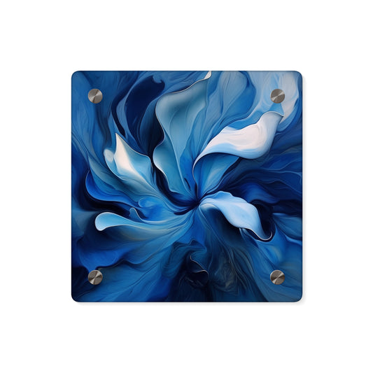 Acrylic Wall Art Panels Abstract Blue Tulip 4