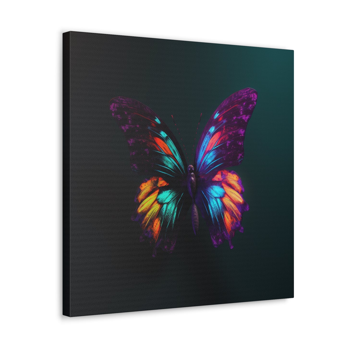 Canvas Gallery Wraps Hyper Colorful Butterfly Purple 1