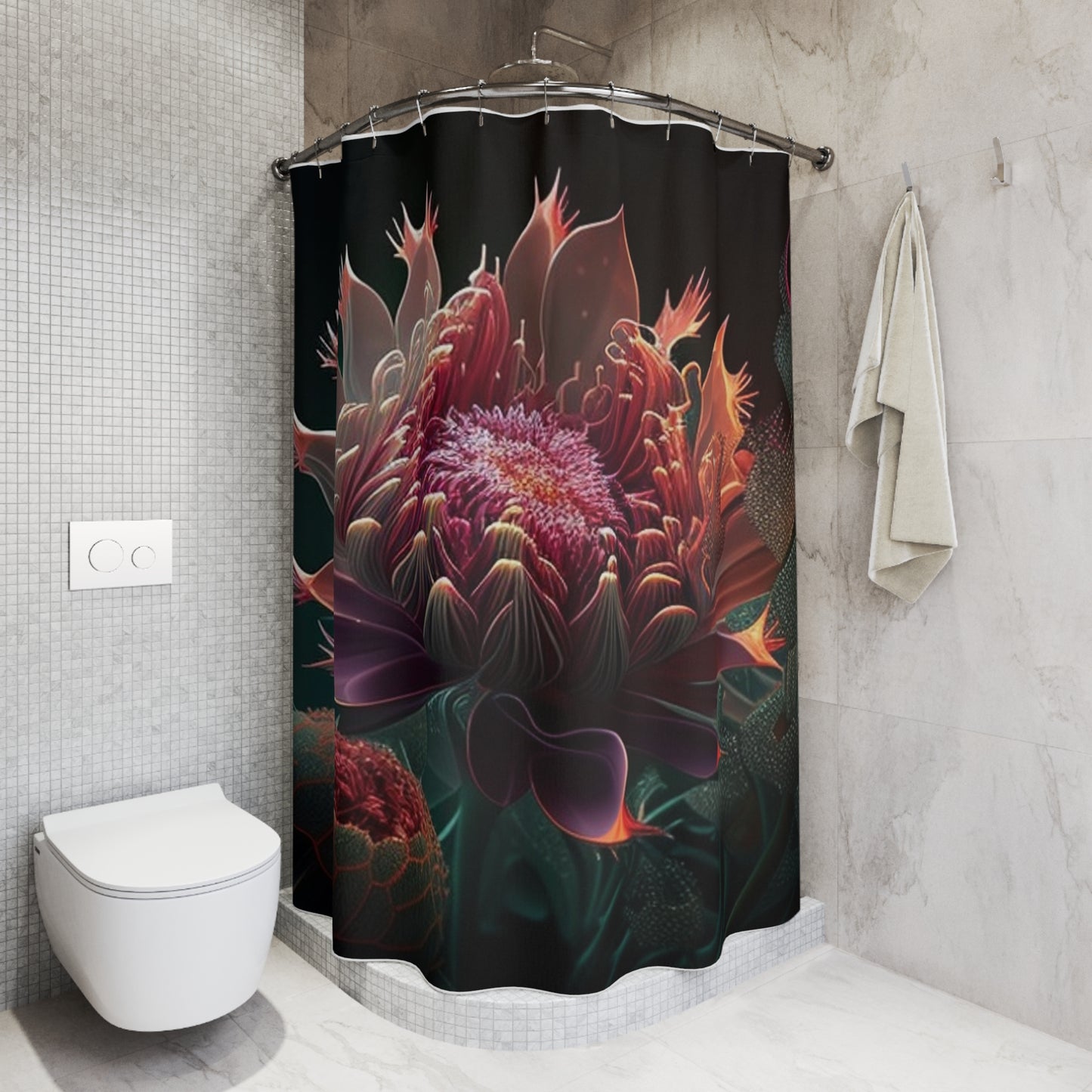 Polyester Shower Curtain Flower Arangment 1