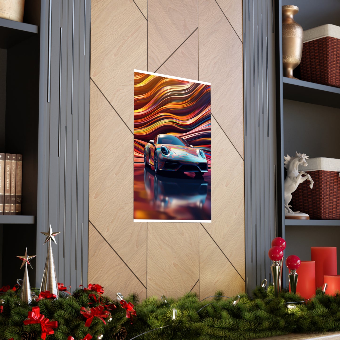 Premium Matte Vertical Posters Porsche Water Fusion 1