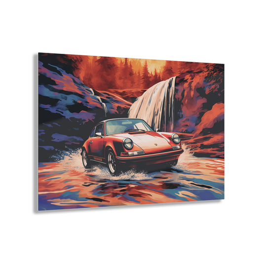 Acrylic Prints American Flag Porsche Abstract 4