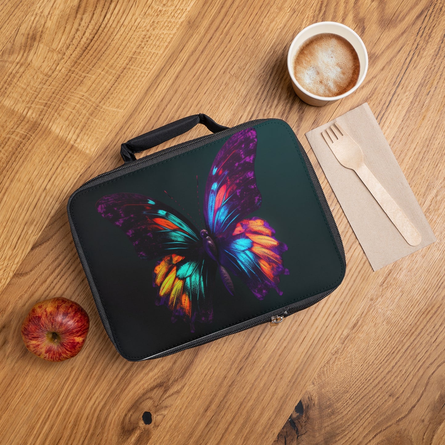 Lunch Bag Hyper Colorful Butterfly Purple 1