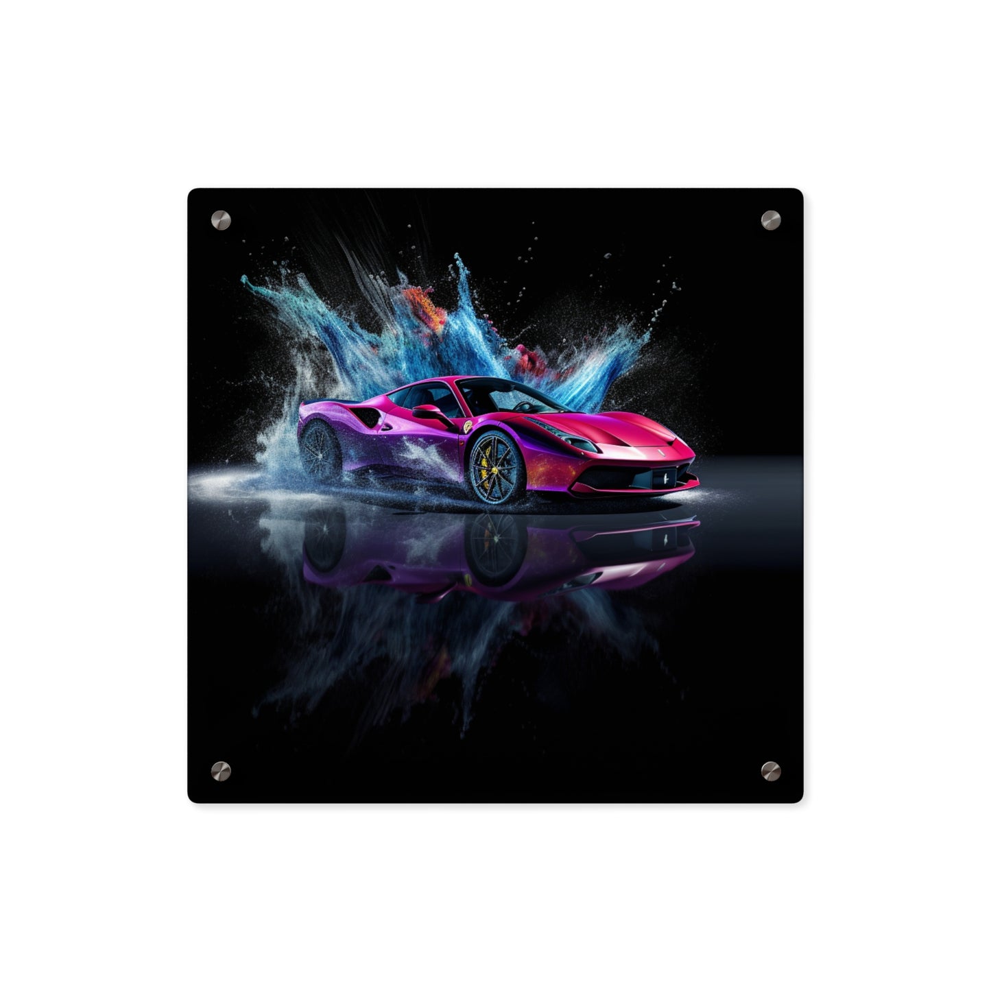 Acrylic Wall Art Panels Ferrari Water Splash 4