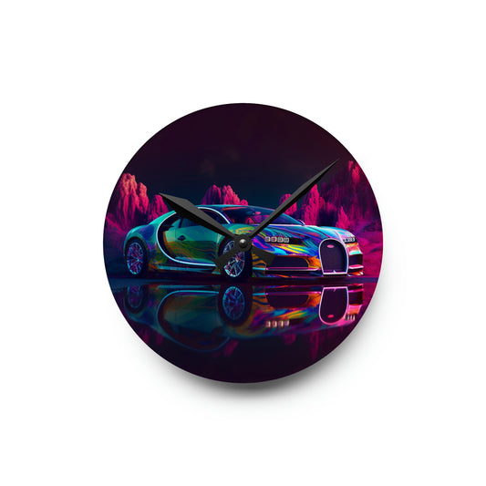 Acrylic Wall Clock Florescent Bugatti Flair 2