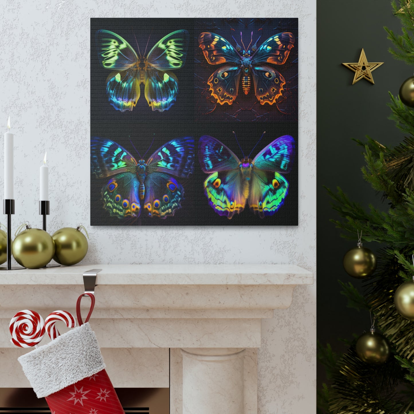 Canvas Gallery Wraps Neon Hue Butterfly 5