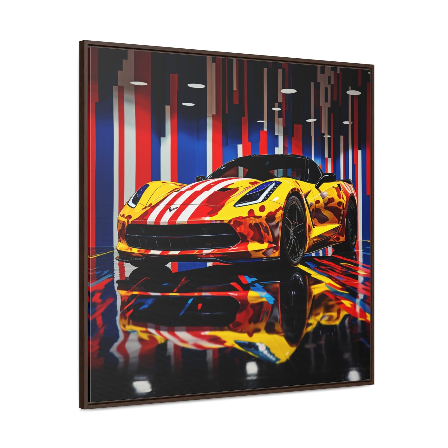 Gallery Canvas Wraps, Square Frame Macro Flag Ferrari 4