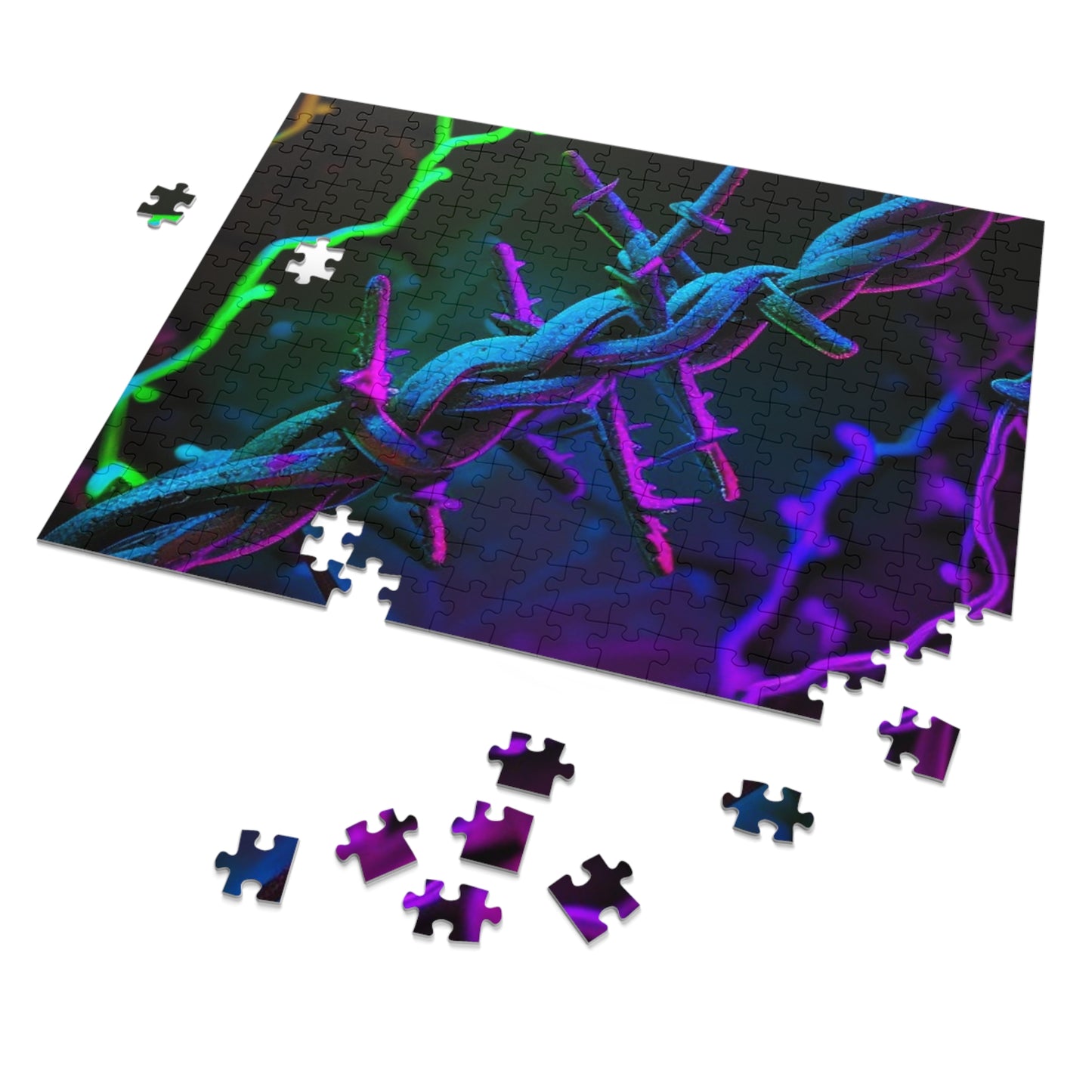 Jigsaw Puzzle (30, 110, 252, 500,1000-Piece) Macro Neon Barbs 4