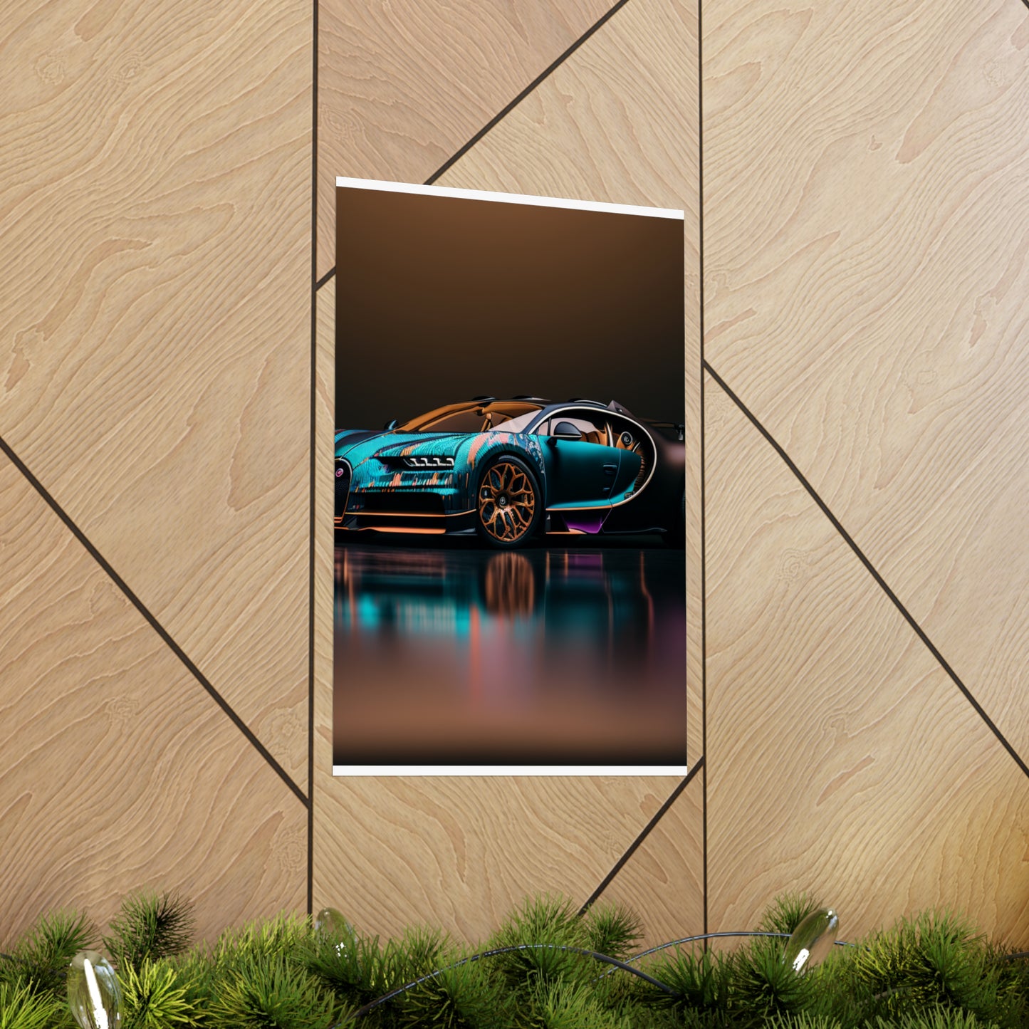 Premium Matte Vertical Posters Bugatti Blue 2