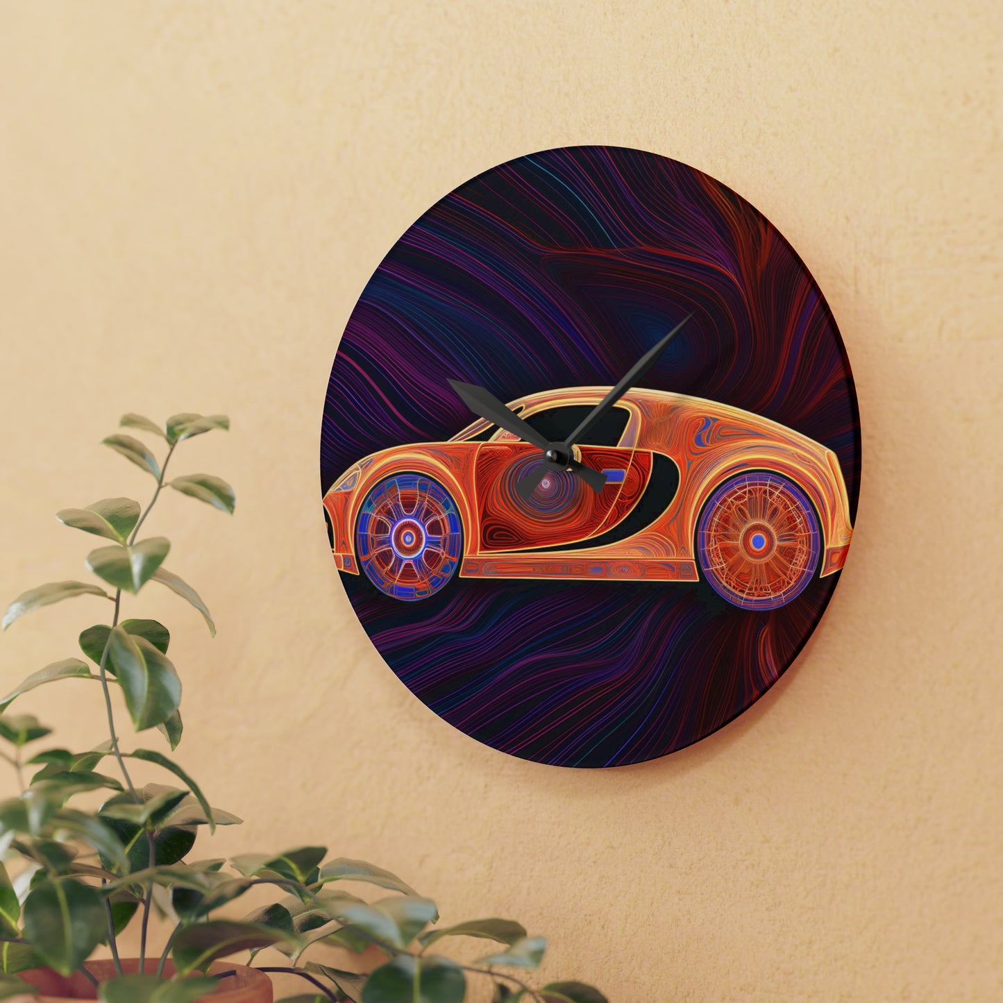 Acrylic Wall Clock Bugatti Abstract Concept 2