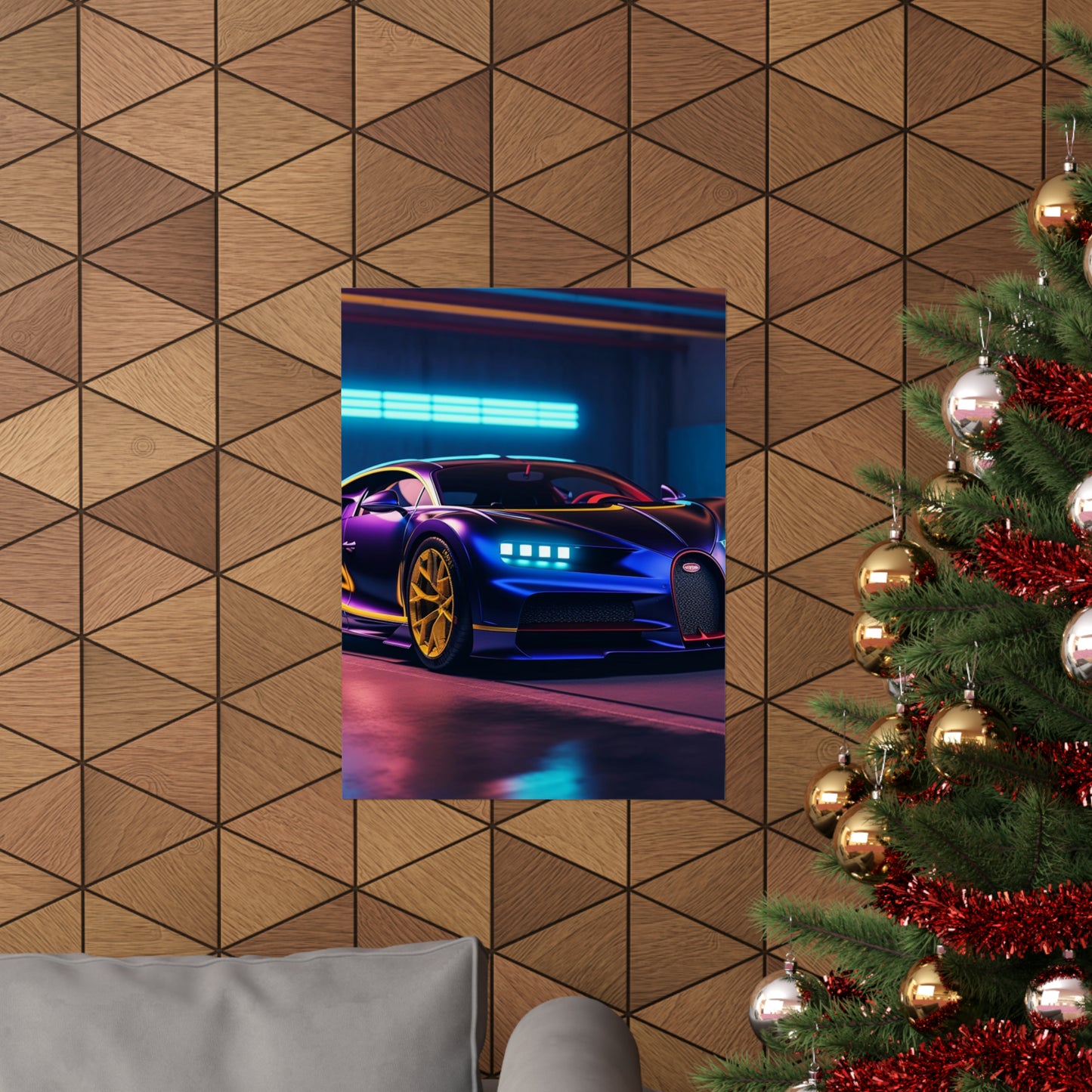 Premium Matte Vertical Posters Hyper Bugatti Neon Chiron 4